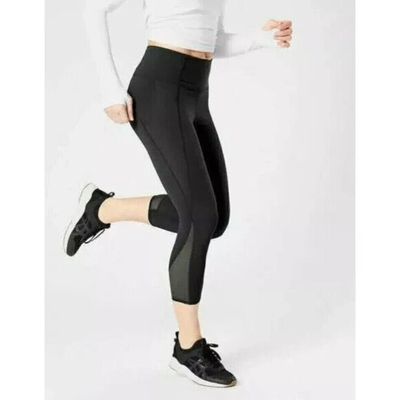 Athleta Lightning Capri Black Active Yoga Leggings Pants Women's Size XS *READ*‎ - Picture 1 of 9